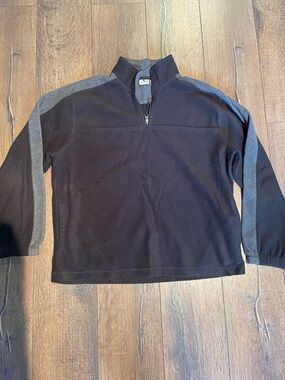 Sport-Tek Men's Black Quarter-Zip Sweater with Gray Panels